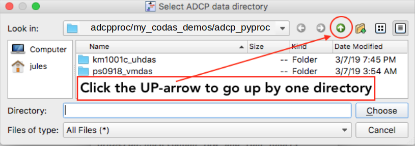 vmdas data selection