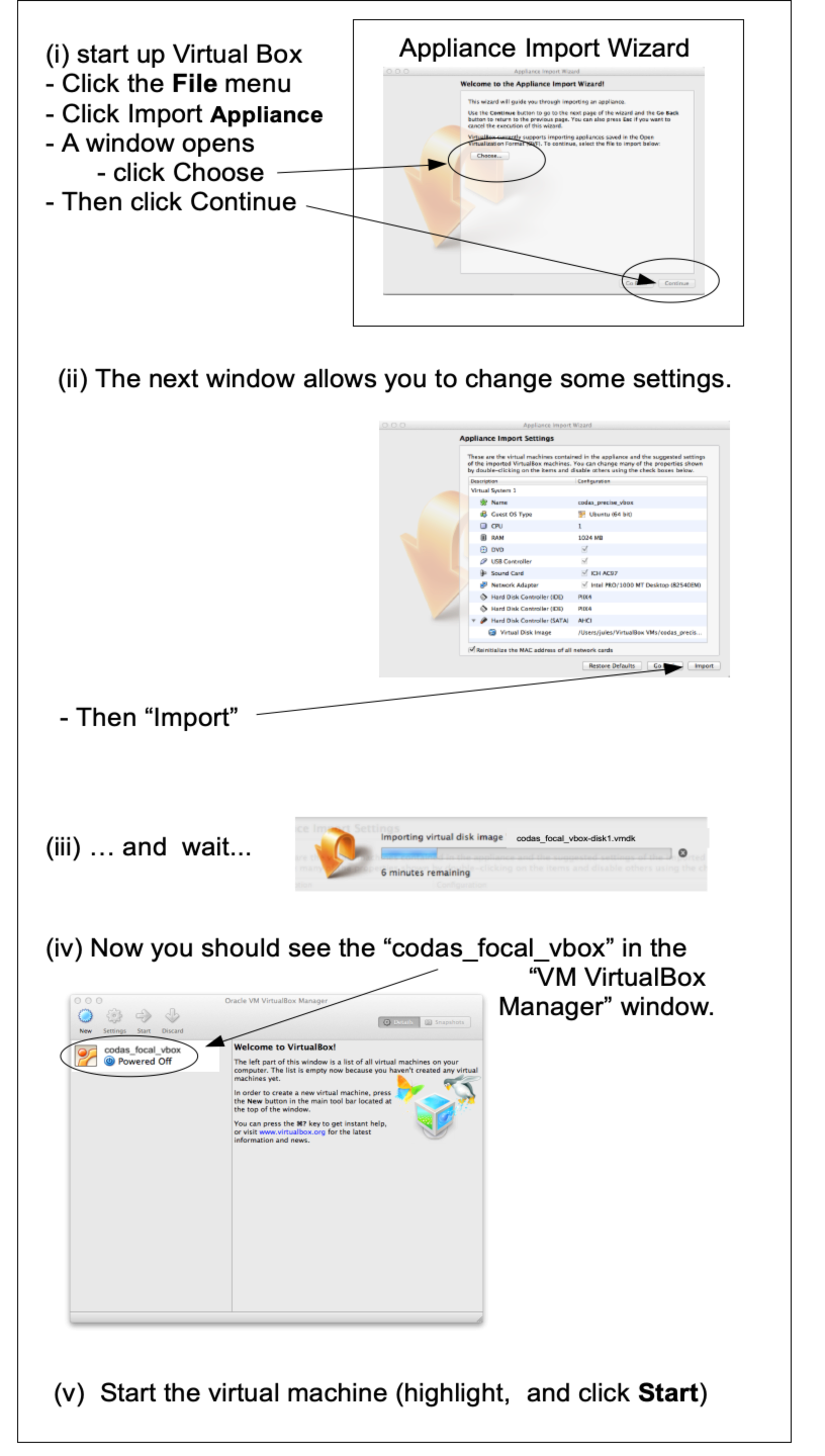 Importing CODAS virtual computer