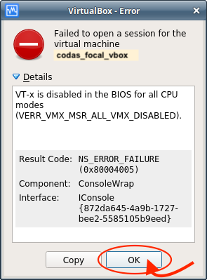 pop-up BIOS virtualization disabled