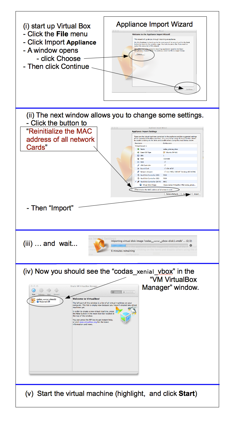 Importing CODAS virtual computer