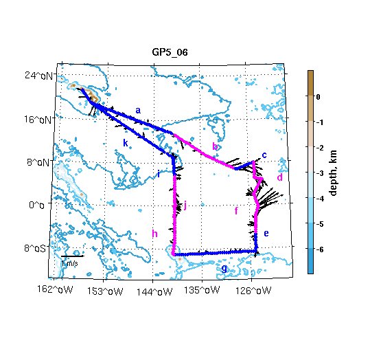 Map showing labelled sections which link to the plots 